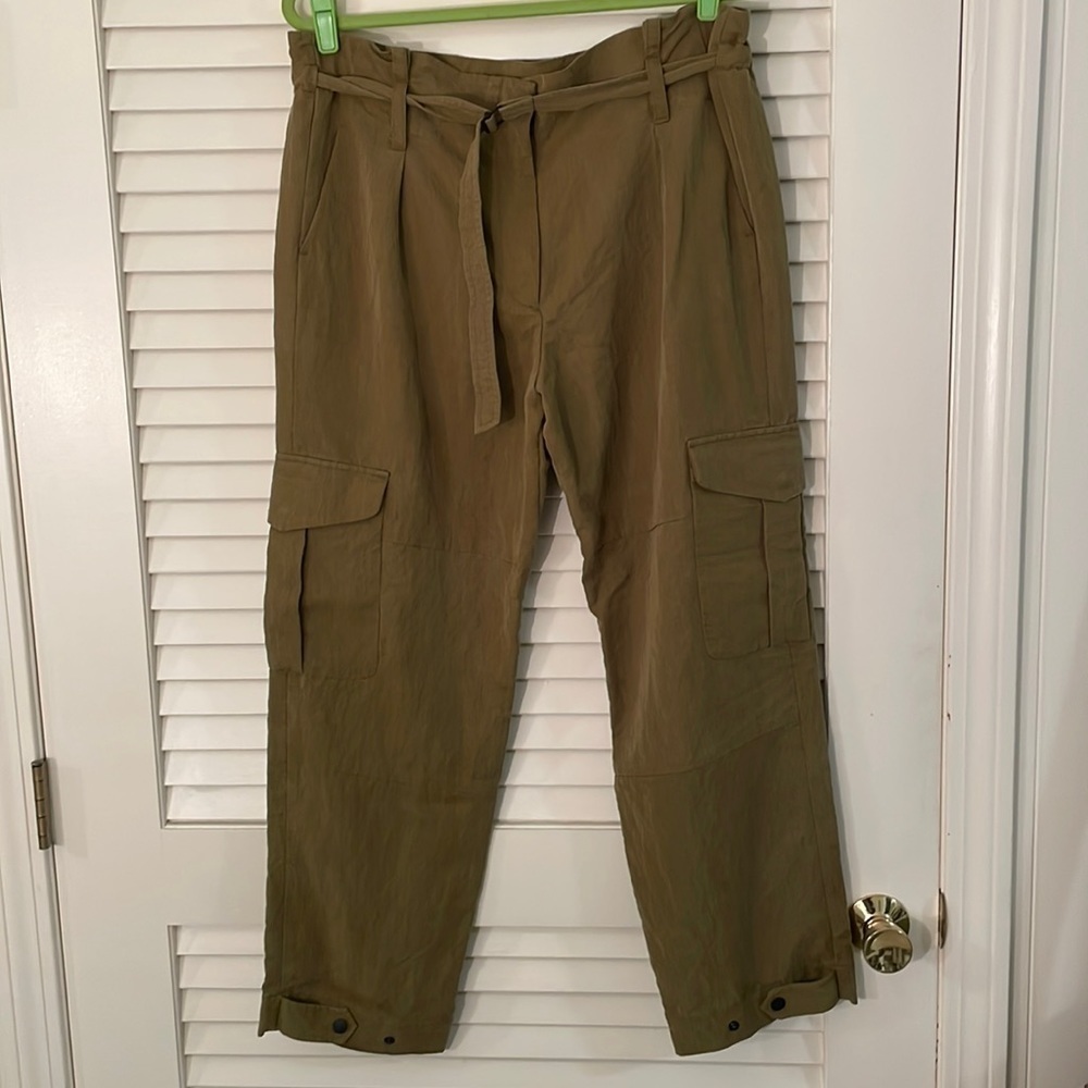 Rag & Bone Olive Green Cargo Belted Paper Back Pants Size 8